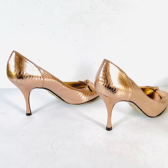 Dolce & Gabbana rose gold snakeskin print heels - Picture 8 of 14